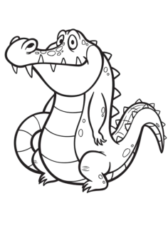 Cartoon Crocodile Kid Coloring Pages Pdf, Free Vectors File